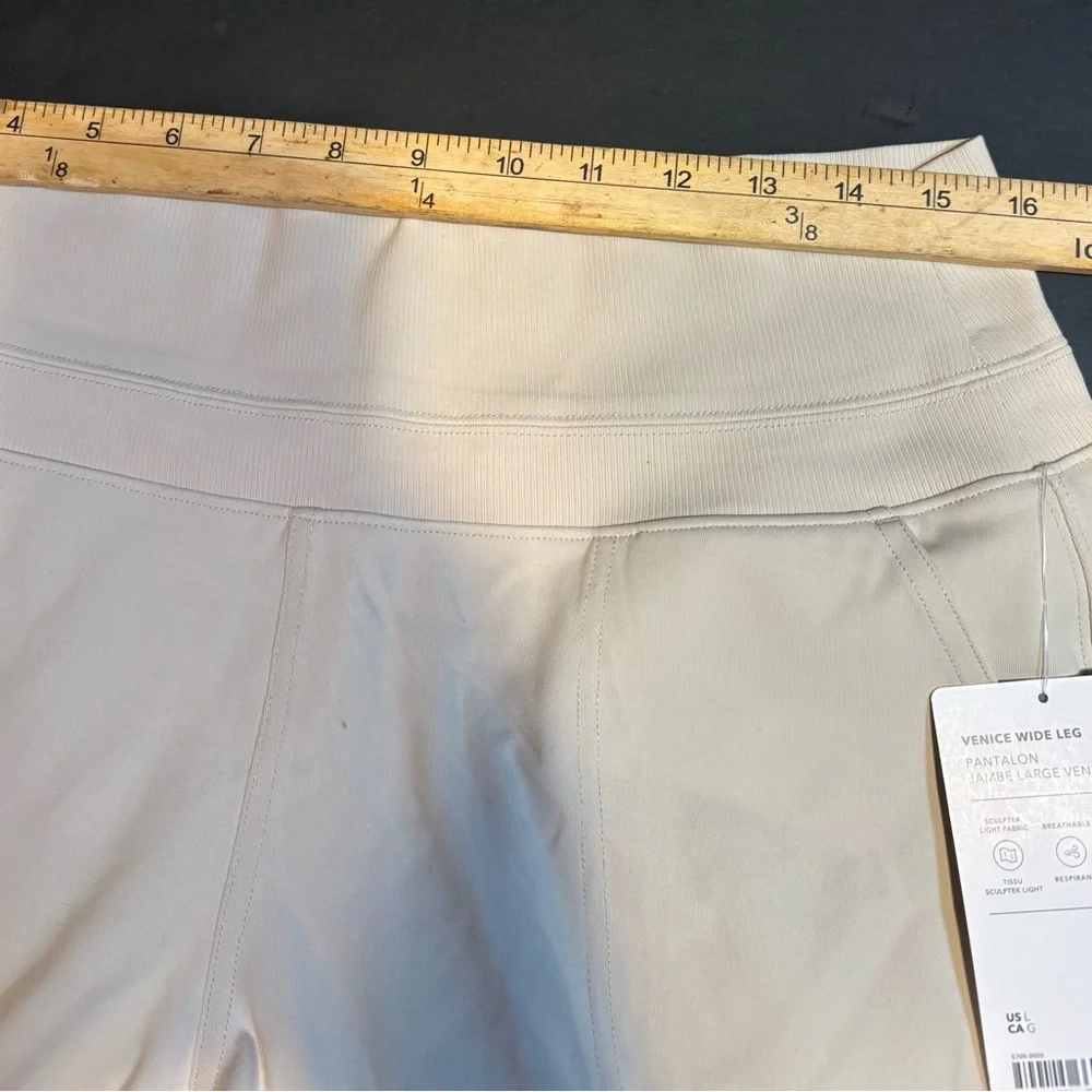 Athleta Venice Wide Leg  cream biege pants women’s large - Picture 8 of 14